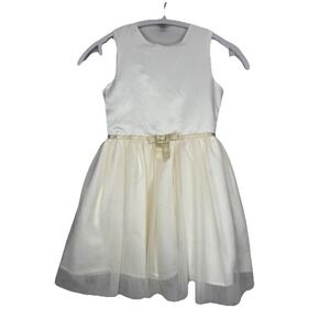 Blueberi Boulevard Cream Gold Sleeveless Dress Girls Size 8 Kids‎ Party Holiday